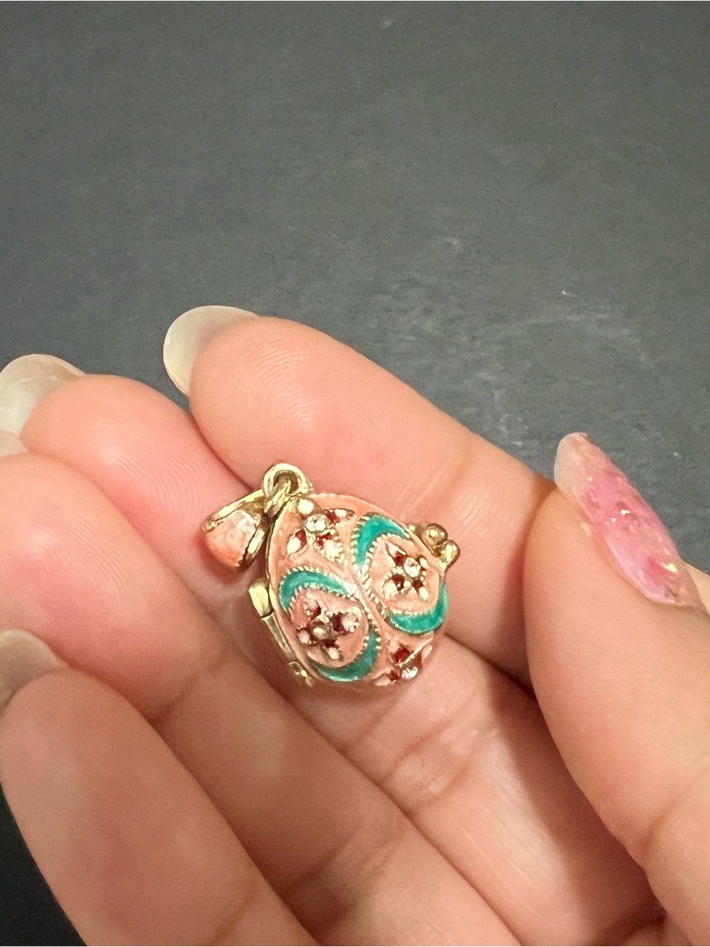 European Egg Pendant with Butterfly Charm